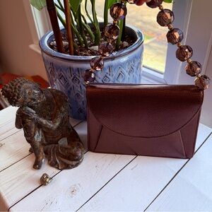 Tiras | Copper Colored Crossbody Bag with Beaded Handle